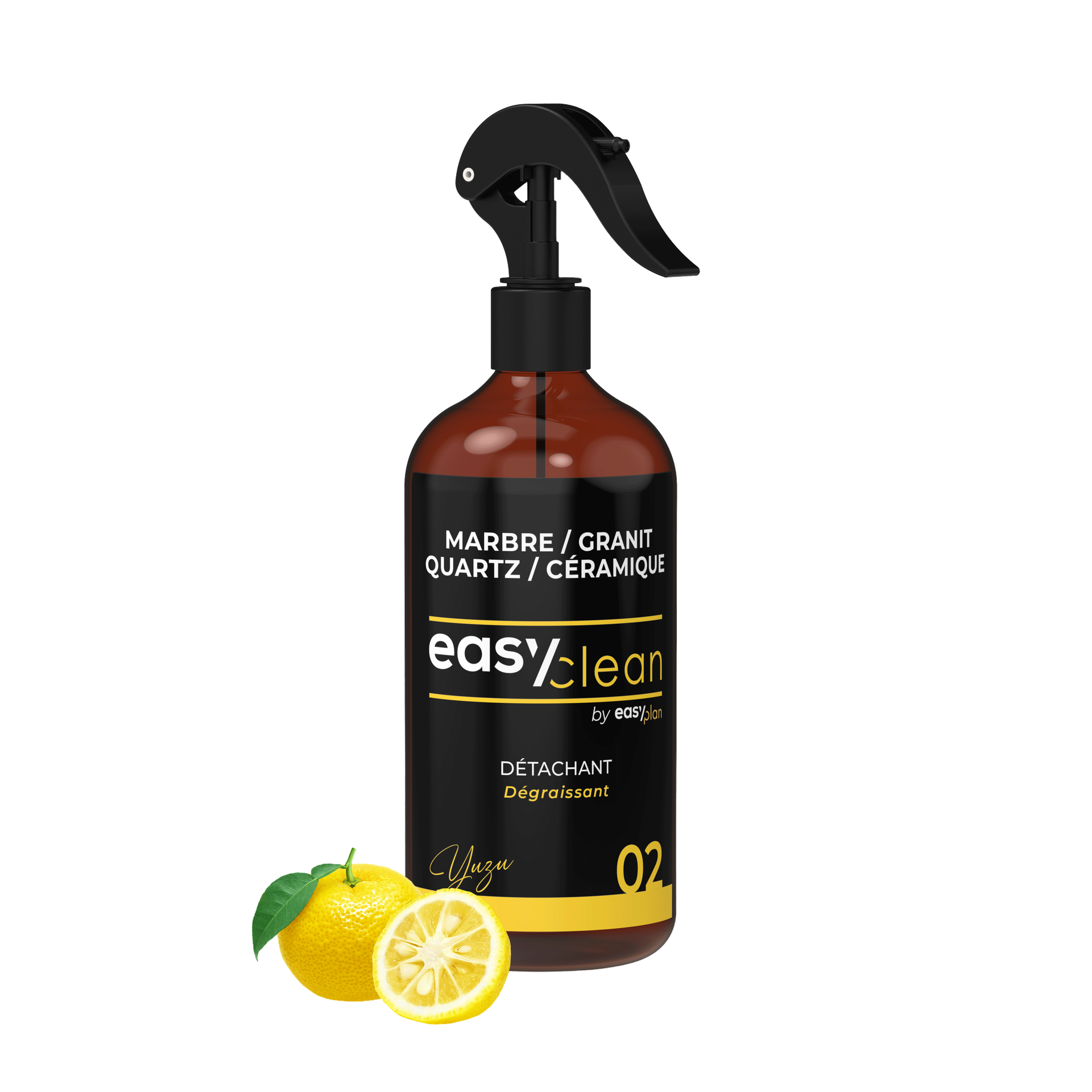 Détachant Easyclean 02 sur fond transparent, parfum citron