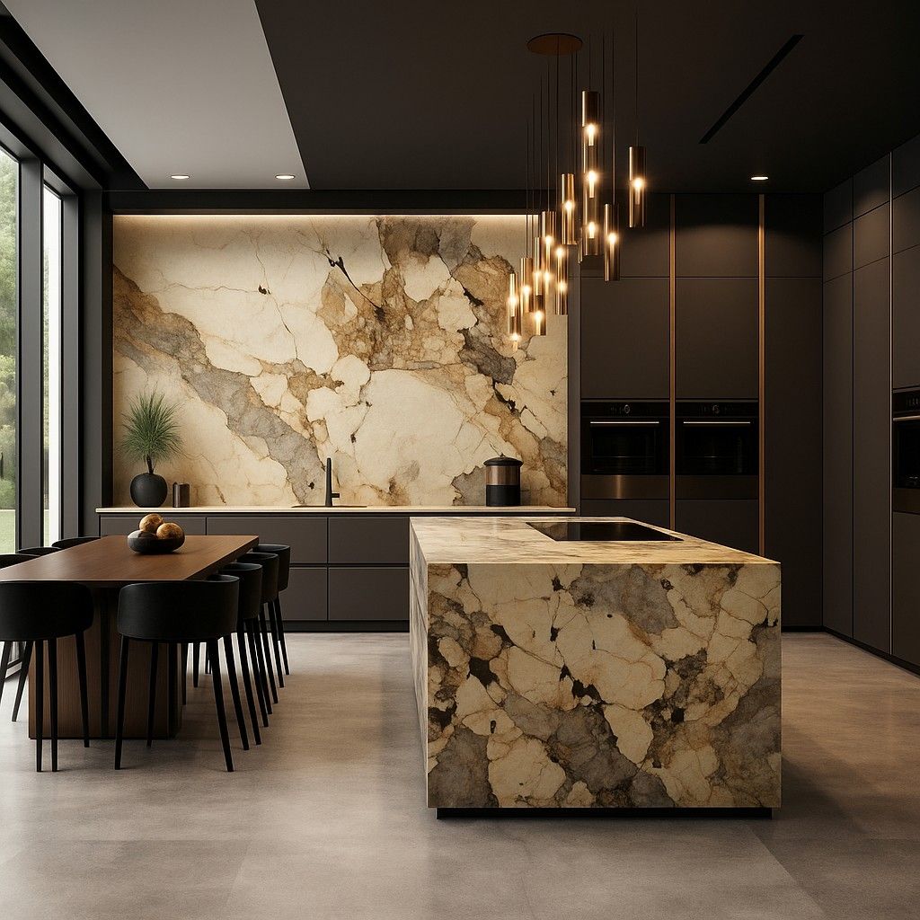Plan de travail beige en quartzite Patagonia