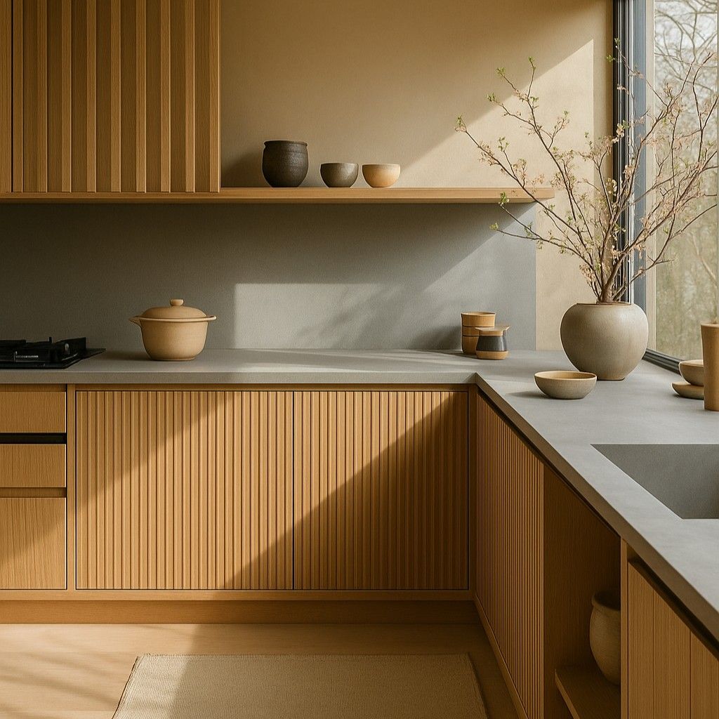 Plan de travail gris en résine Corian Natural Gray