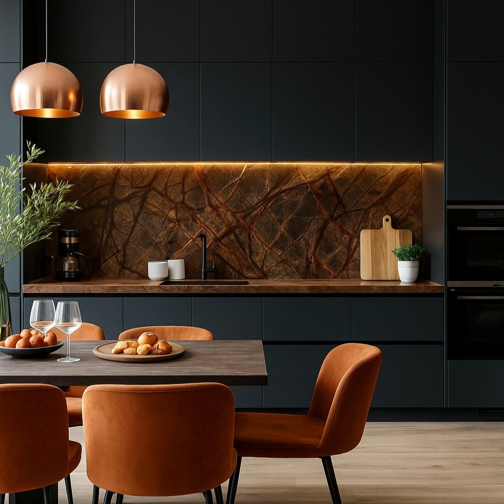 Plan de travail marron en marbre Rain Forest Brown