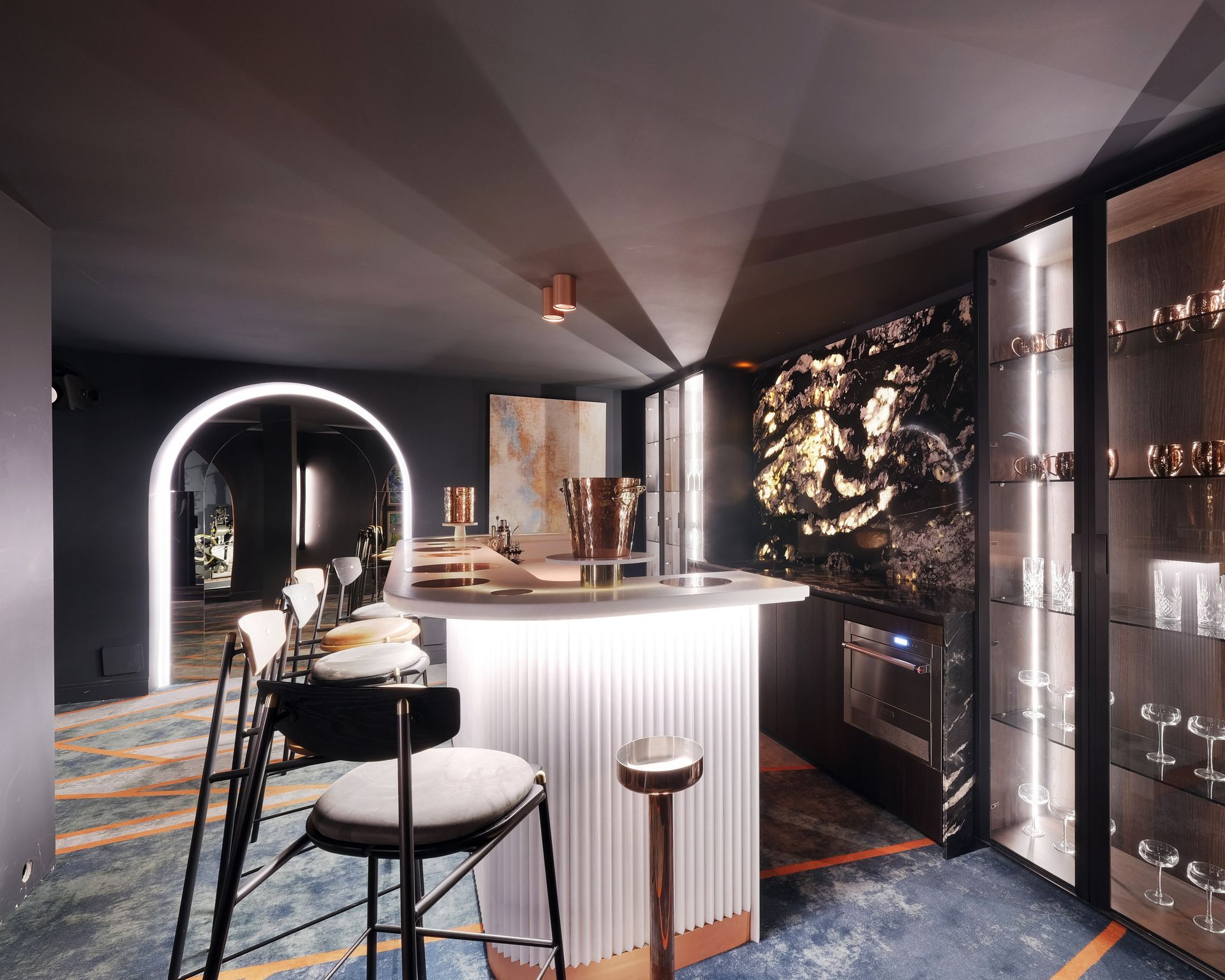 Comptoir de bar en pierre naturelle, réalisation Easyplan