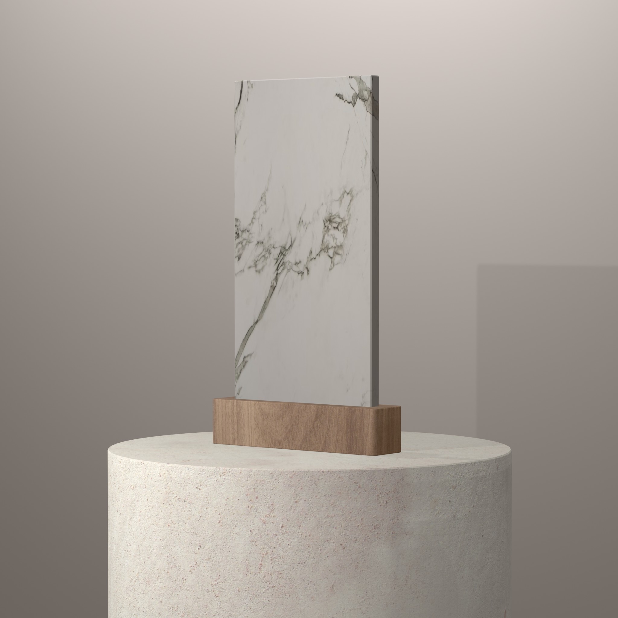 Rendu 3D du coloris Aura 22 en Ceramique Dekton sur piédestal