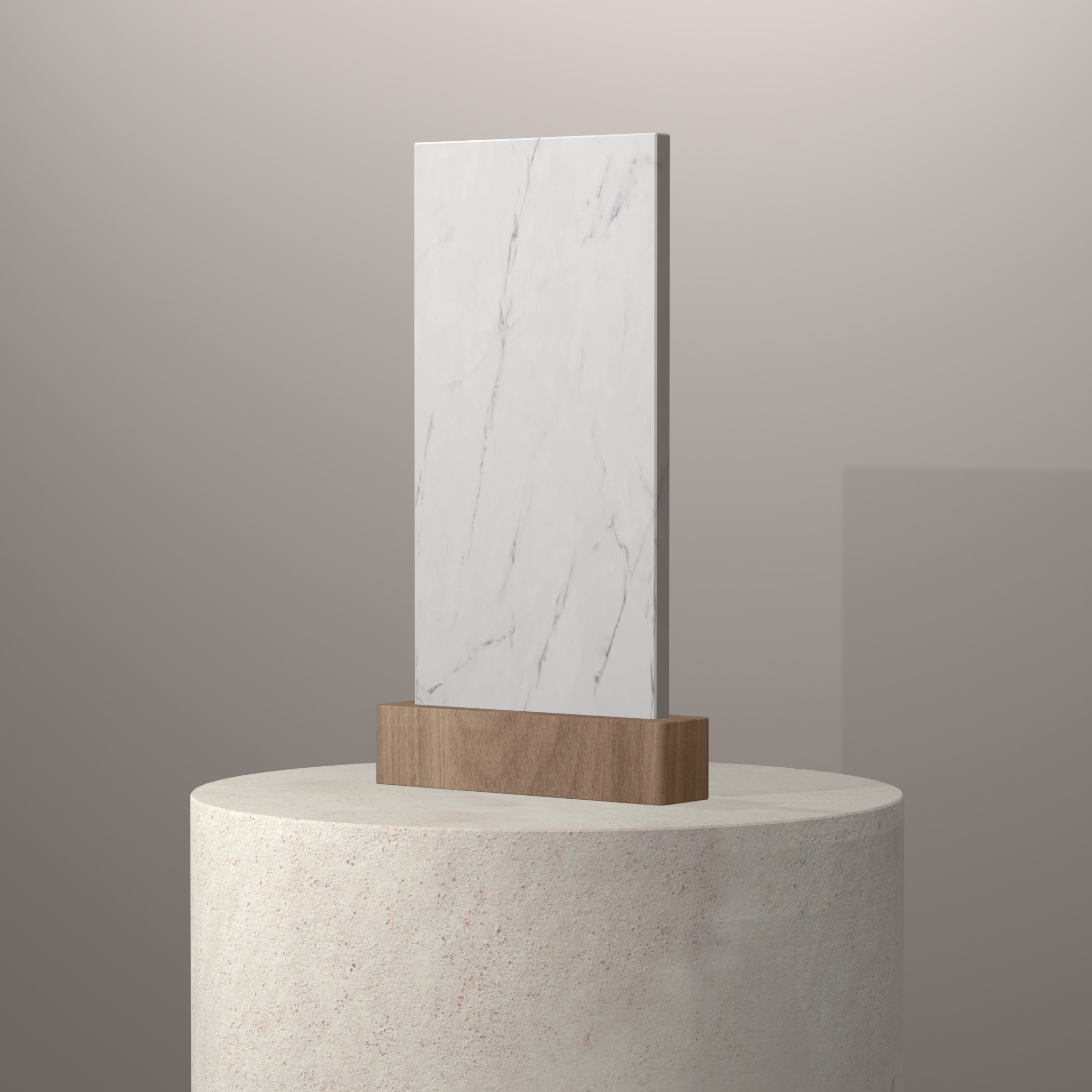 Rendu 3D du coloris Kairos 22 en Ceramique Dekton sur piédestal