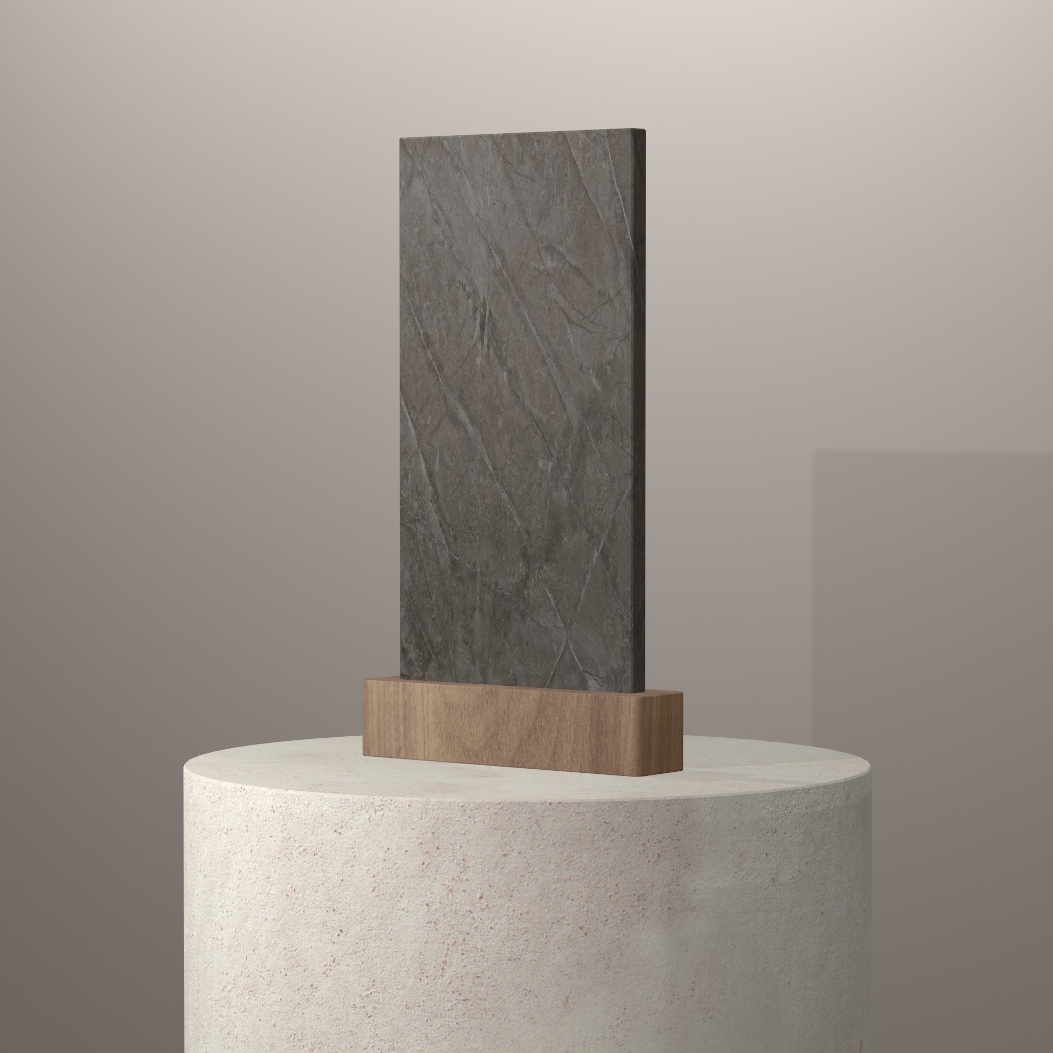 Rendu 3D du coloris Kira en Ceramique Dekton sur piédestal