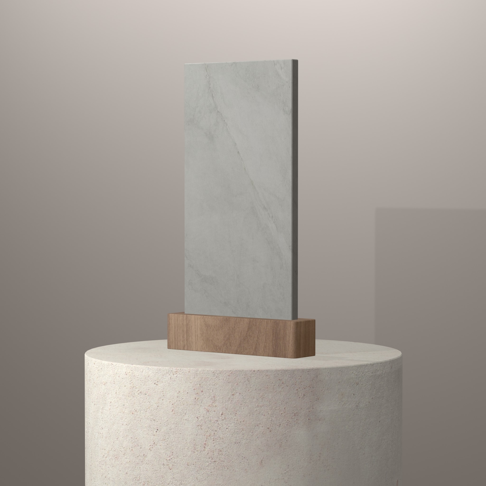 Rendu 3D du coloris Kovik en Ceramique Dekton sur piédestal