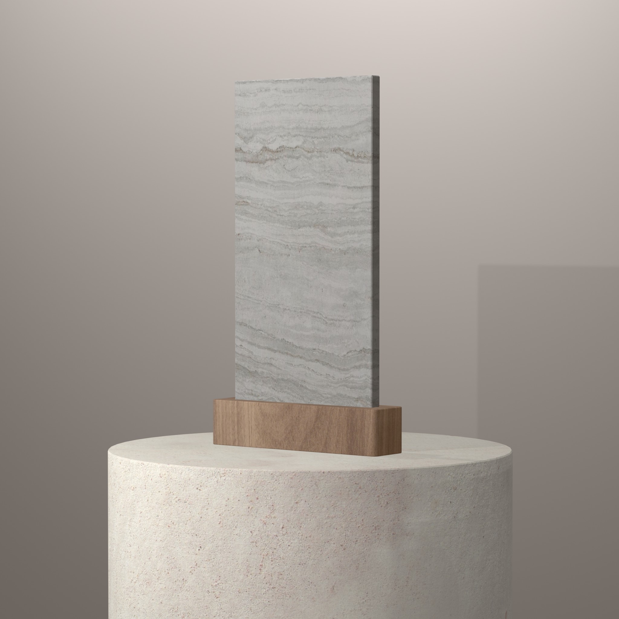 Rendu 3D du coloris Trevi en Ceramique Dekton sur piédestal
