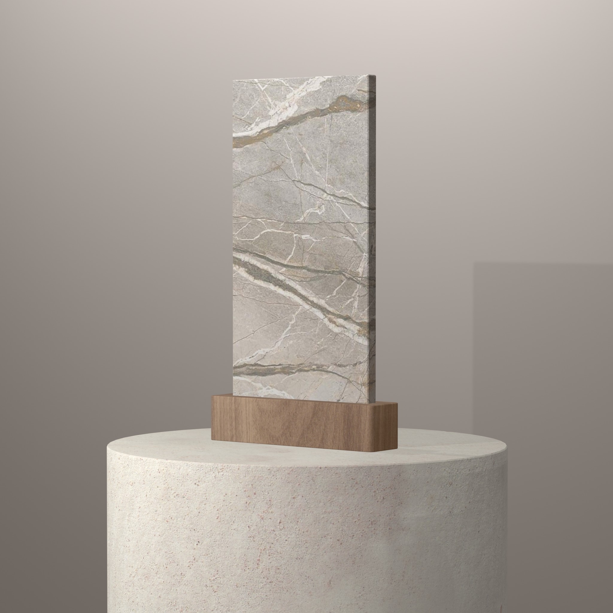 Rendu 3D du coloris Mandina Extra en Ceramique Mstone sur piédestal