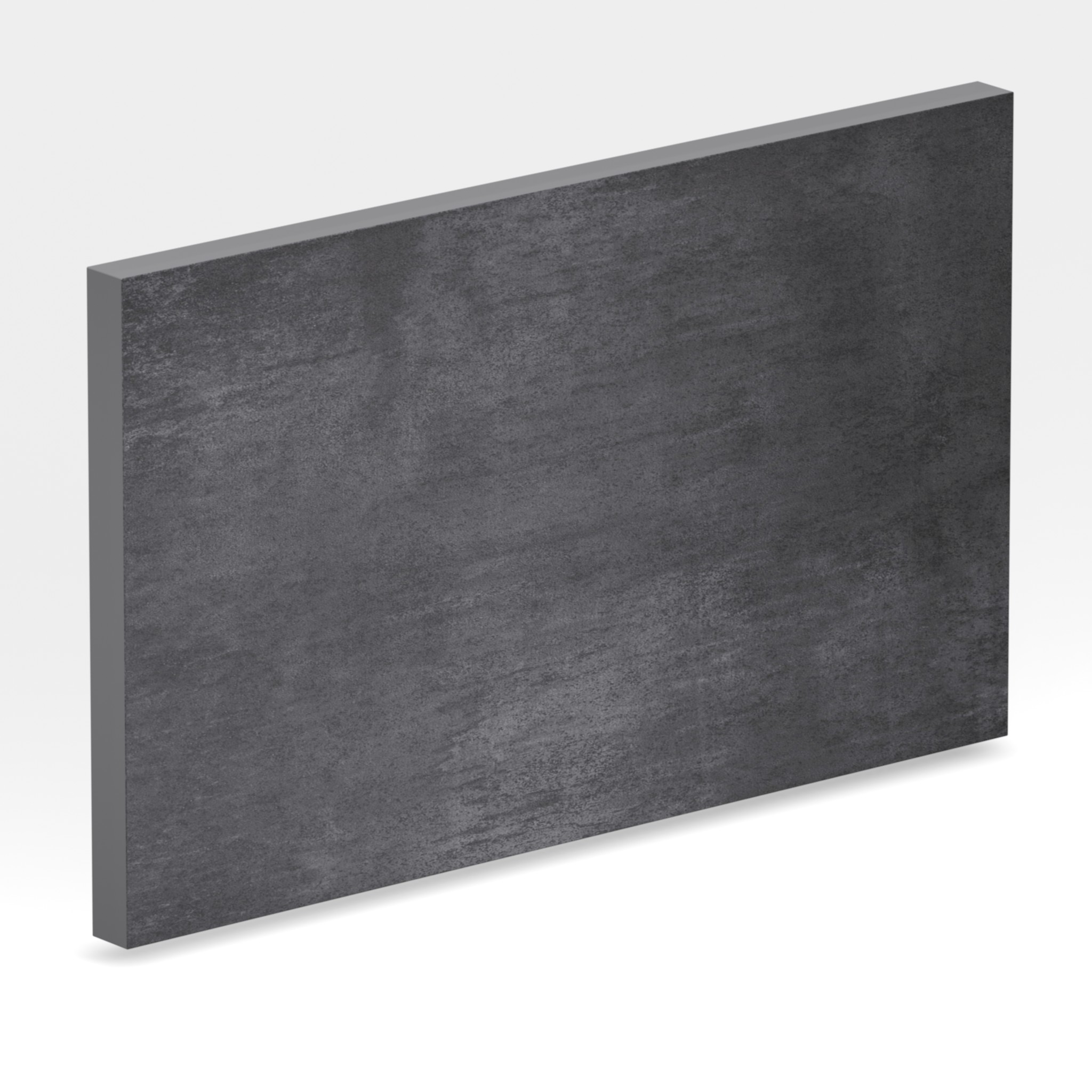 Rendu 3D de la tranche du coloris Iron Grey en Ceramique Neolith The Size