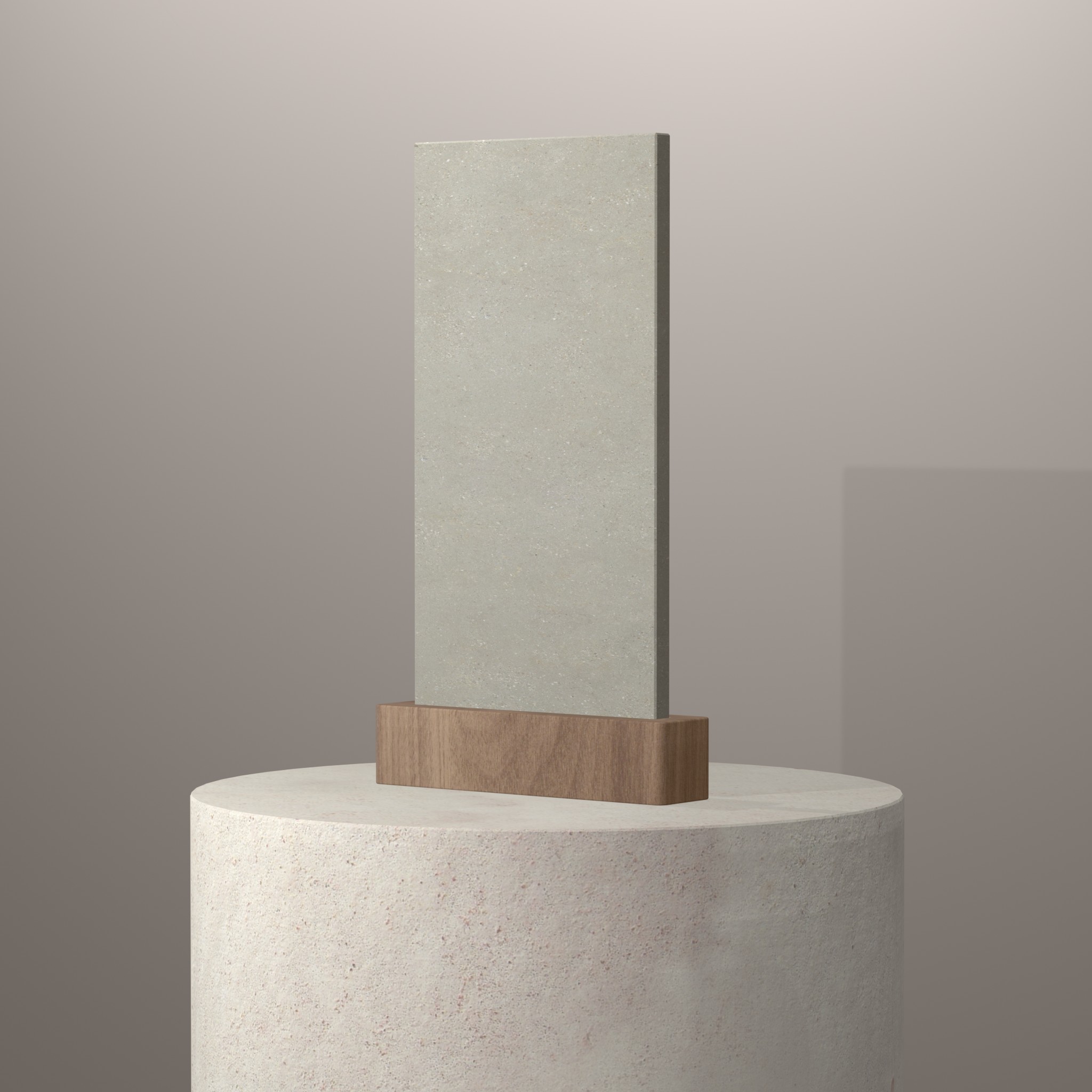 Rendu 3D du coloris Shilin en Ceramique Neolith The Size sur piédestal