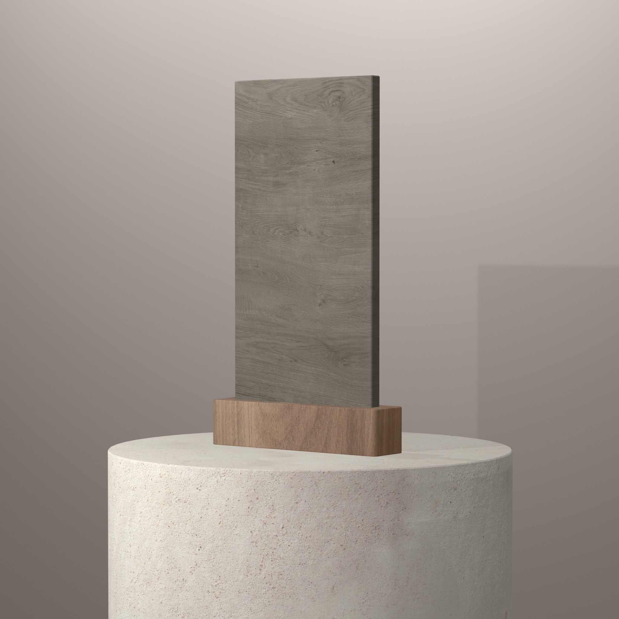 Rendu 3D du coloris Winter Dala en Ceramique Neolith The Size sur piédestal