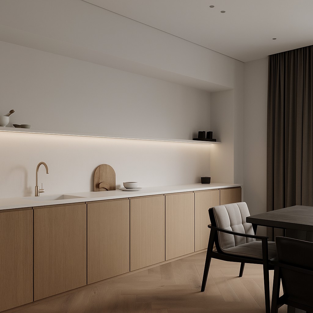 Réalisation n°1 du plan de travail Arctic White en Ceramique Neolith The Size