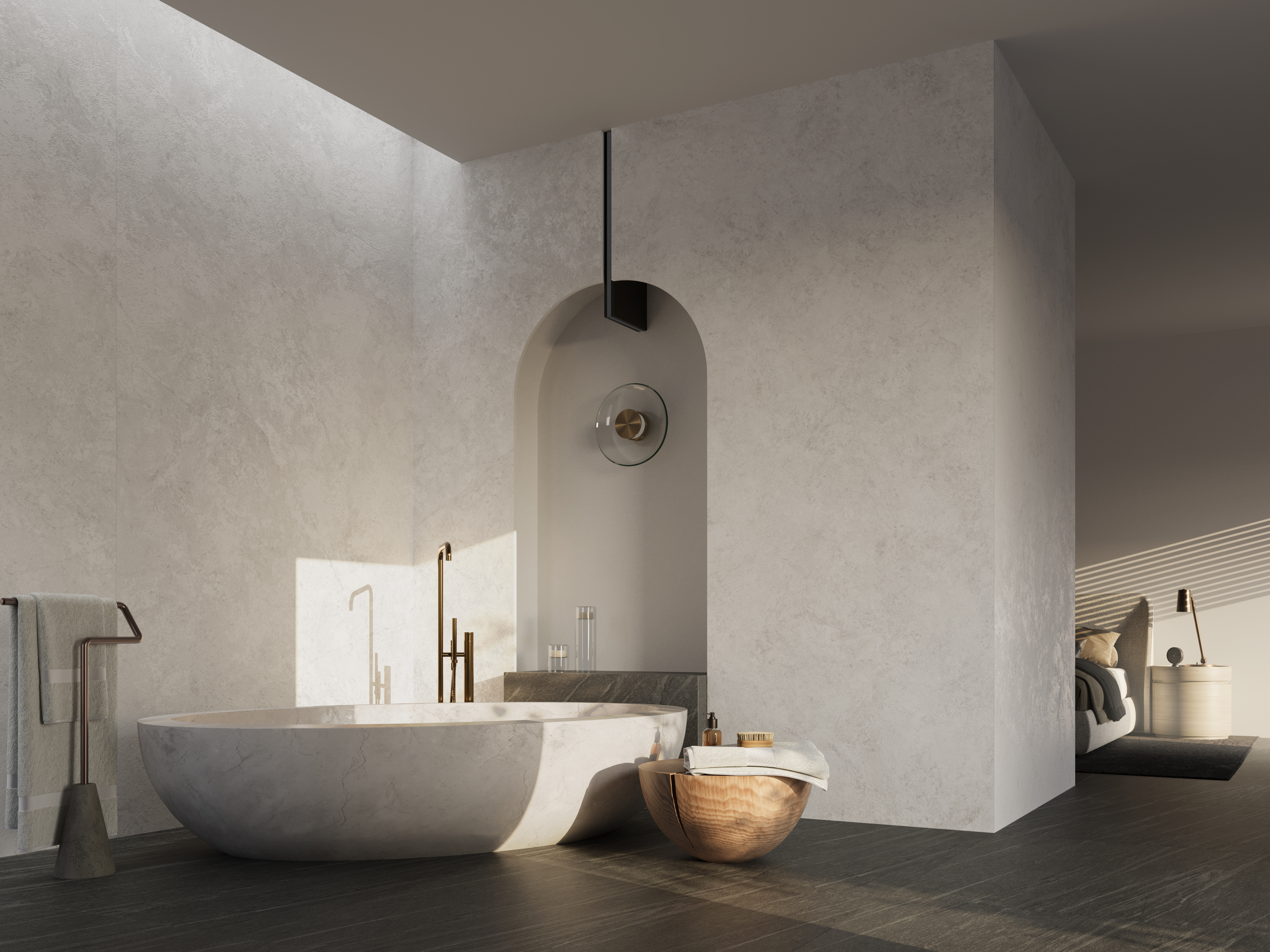 Réalisation n°1 du plan de travail WhiteSands en Ceramique Neolith The Size