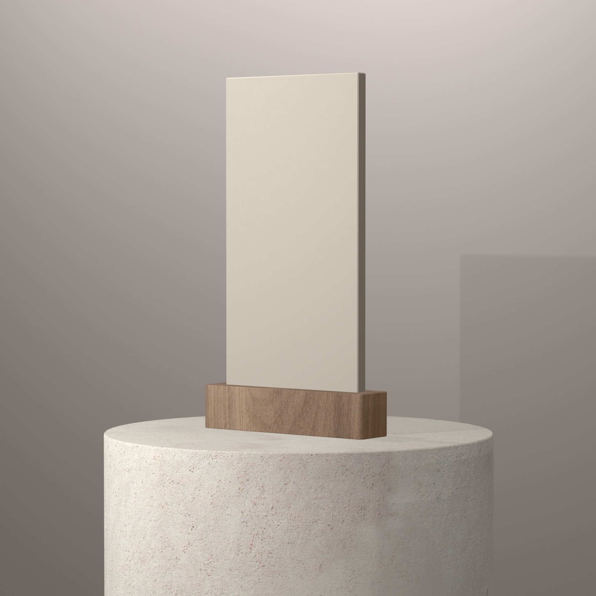 Rendu 3D du coloris Bisque en Resine Corian sur piédestal