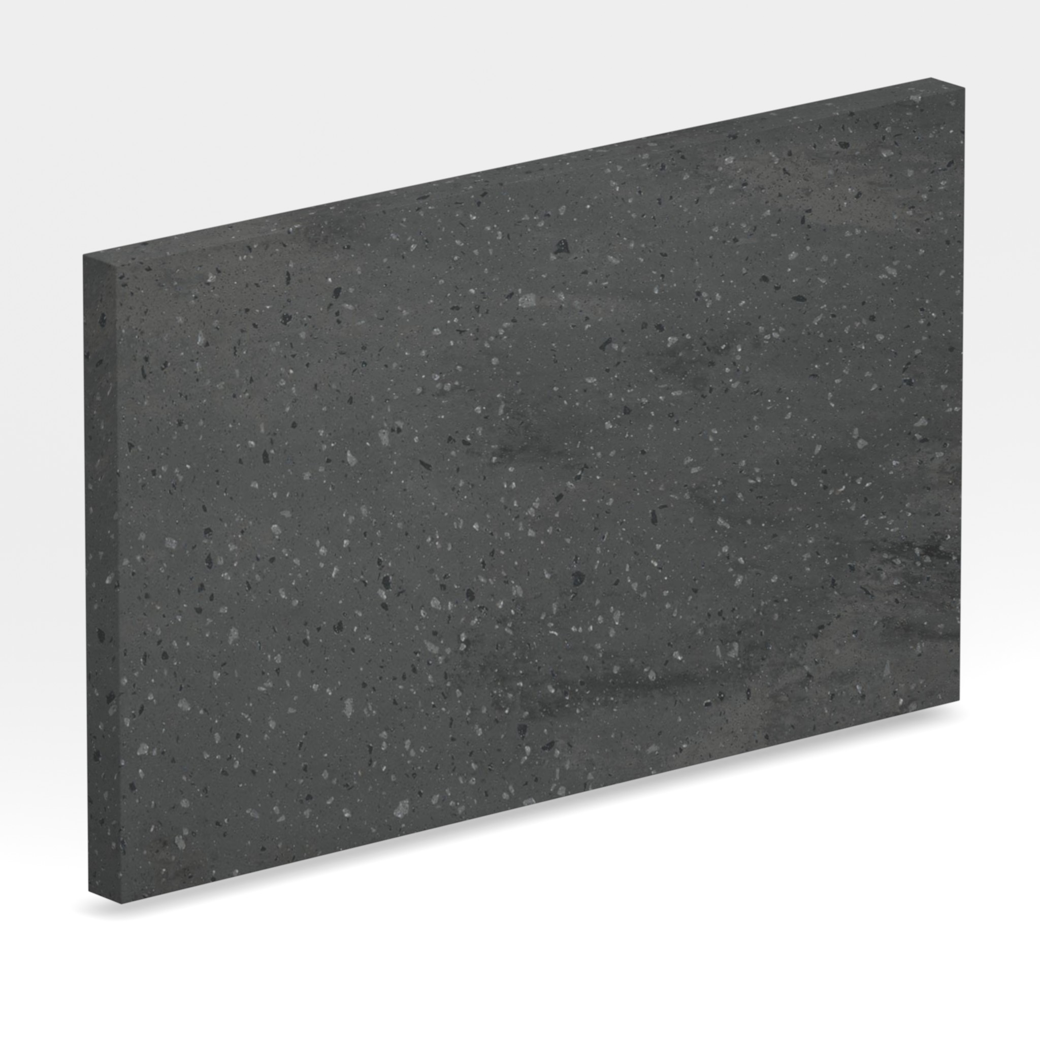 Rendu 3D de la tranche du coloris Carbon Aggregate en Resine Corian