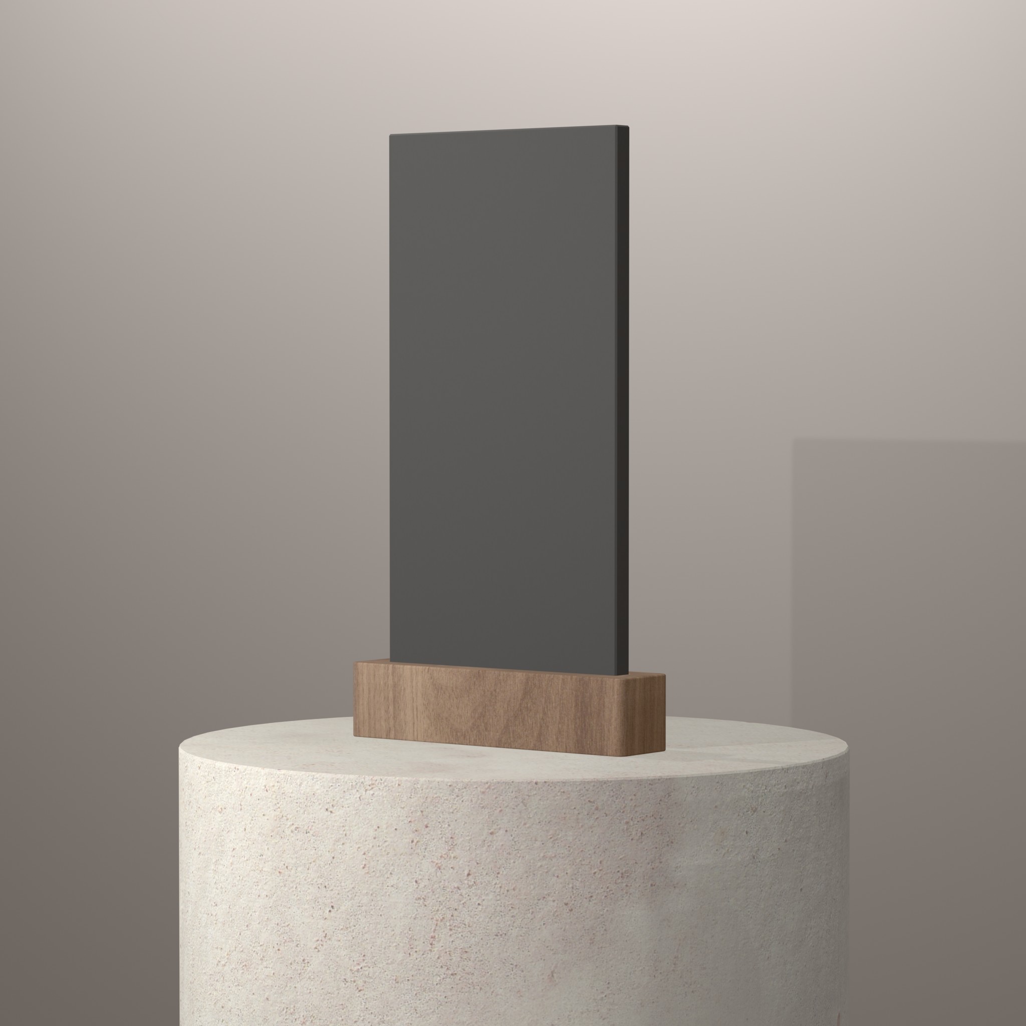 Rendu 3D du coloris Deep Cloud en Resine Corian sur piédestal