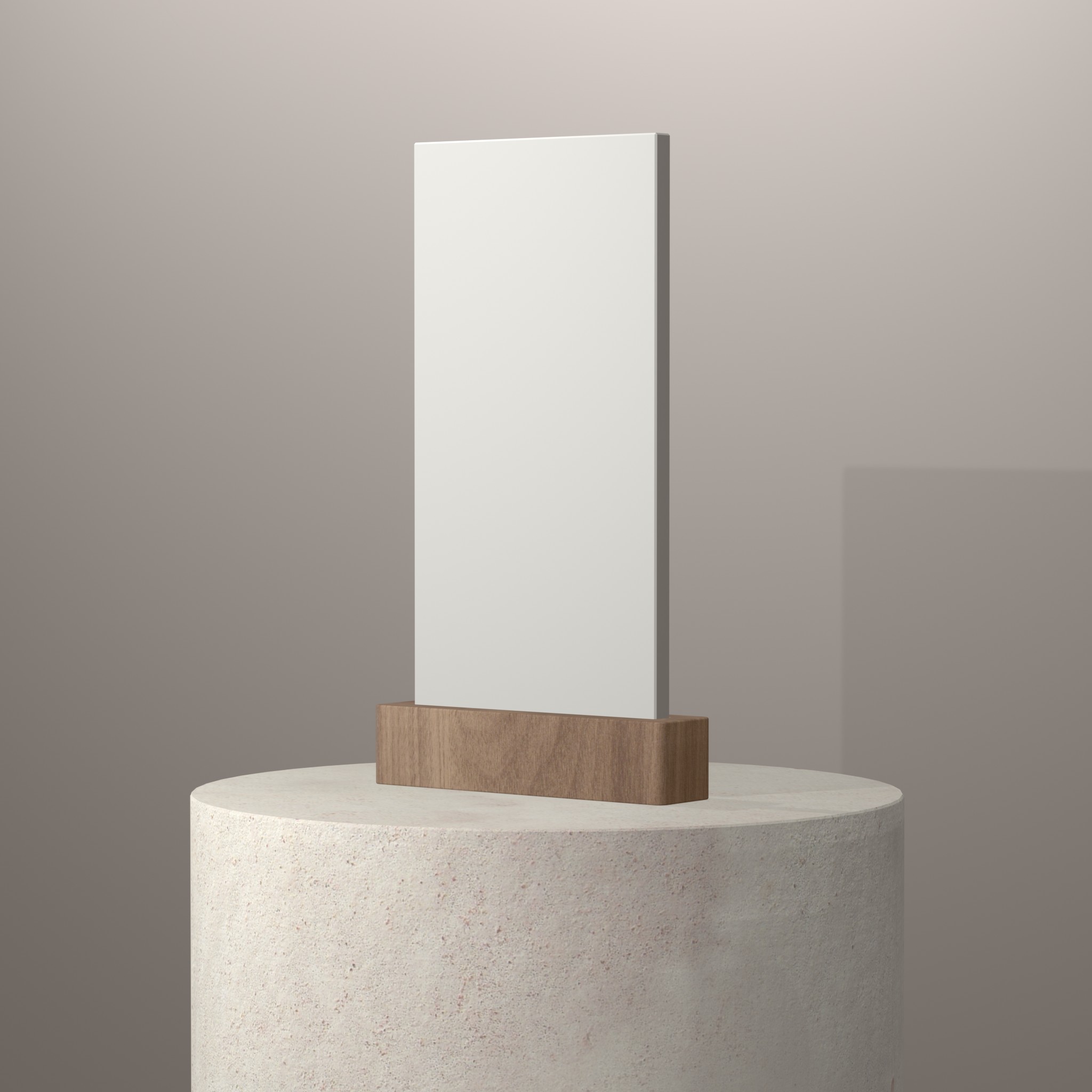 Rendu 3D du coloris Sparkling White en Resine Corian sur piédestal