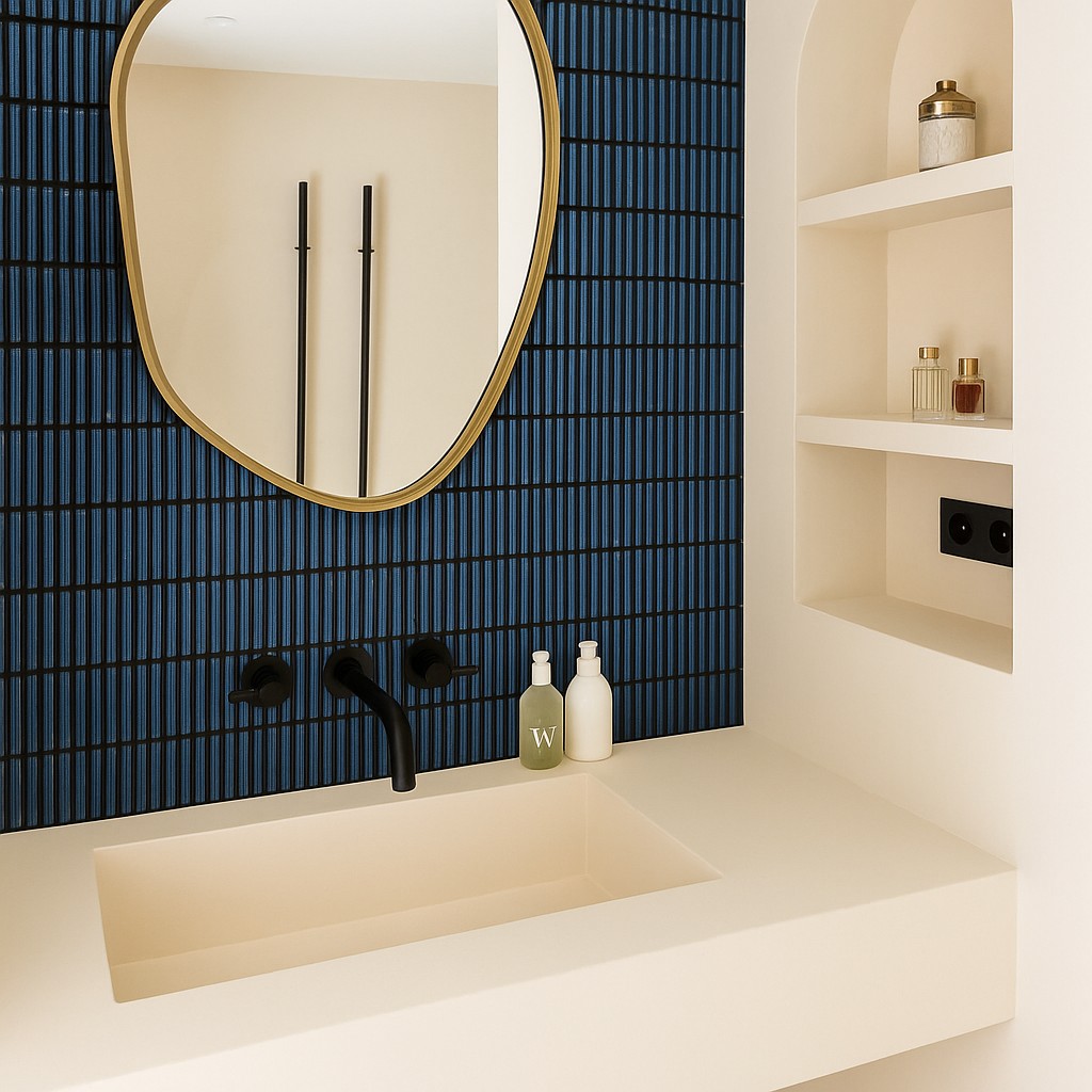 Réalisation n°3 du plan de travail Bisque en Resine Corian