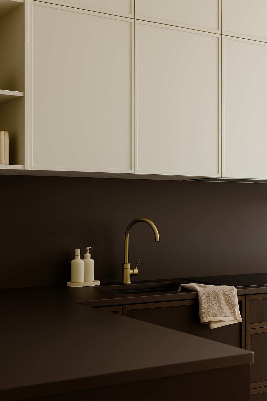 Réalisation n°1 du plan de travail Deep Espresso en Resine Corian