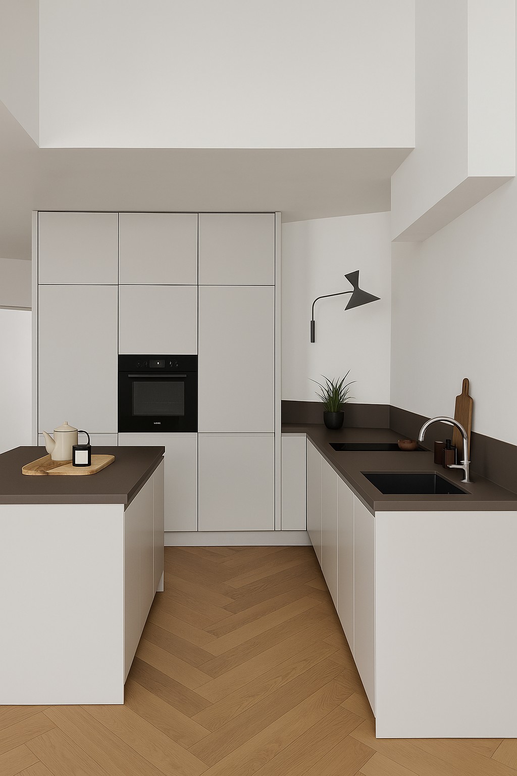 Réalisation n°1 du plan de travail Deep Sable en Resine Corian