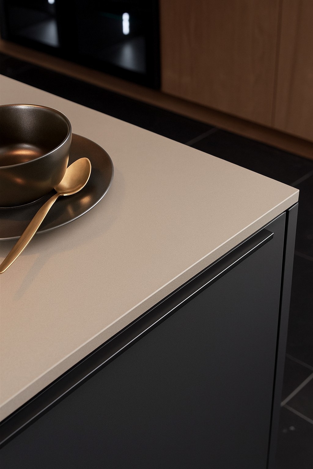 Réalisation n°2 du plan de travail Elegant Gray en Resine Corian