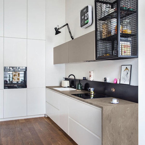 Réalisation n°1 du plan de travail Weathered Aggregate en Resine Corian