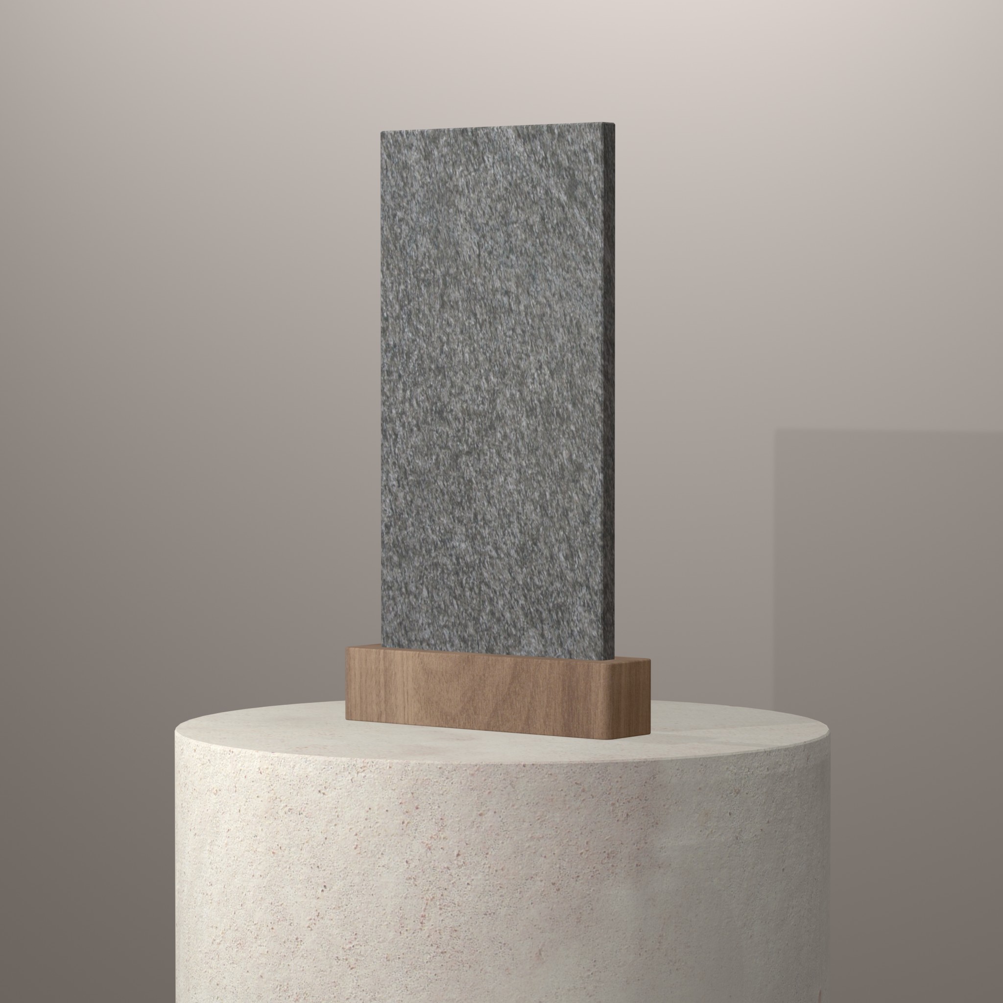 Rendu 3D du coloris Dorato Valmalenco en Granit sur piédestal