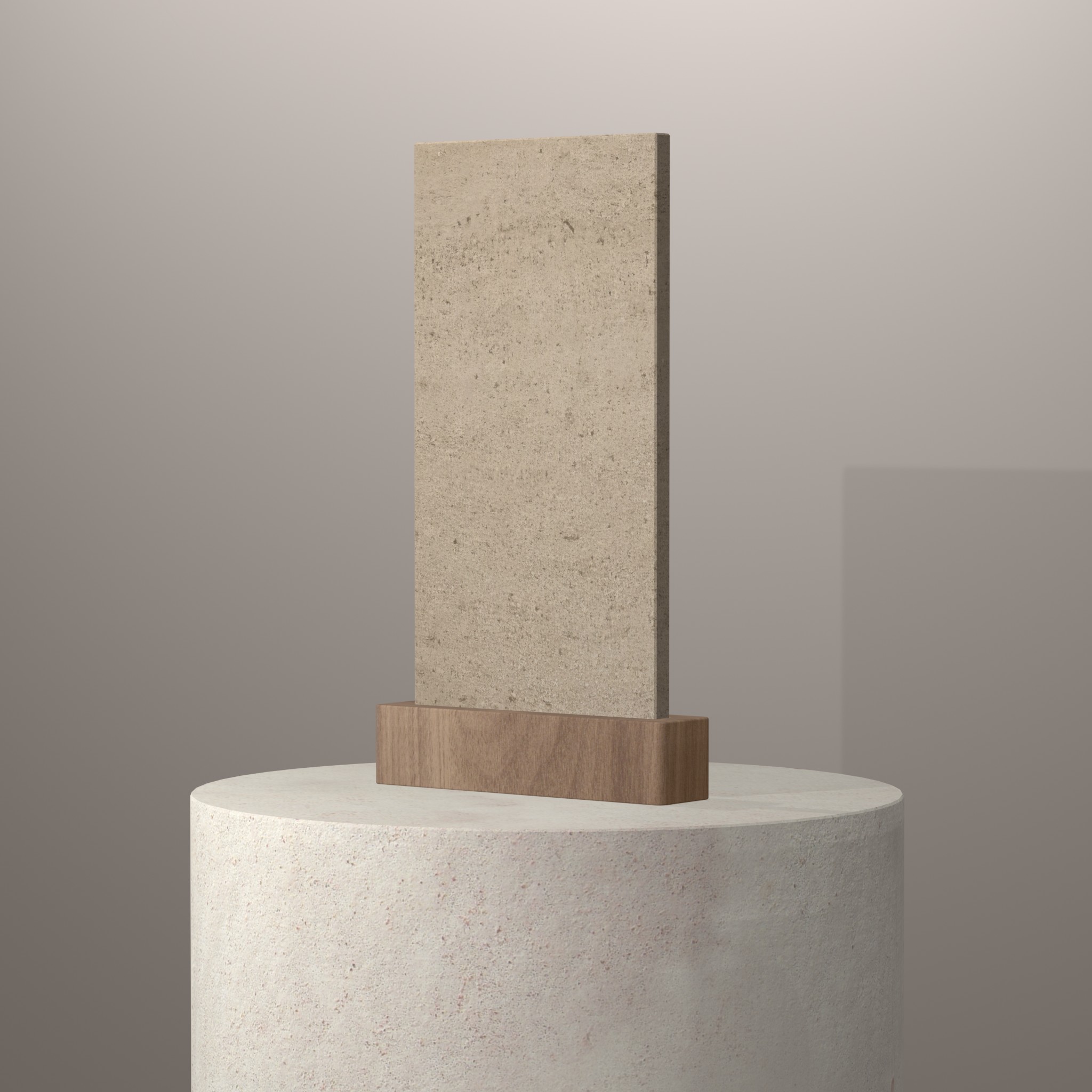 Rendu 3D du coloris Moca Creme en Marbre sur piédestal
