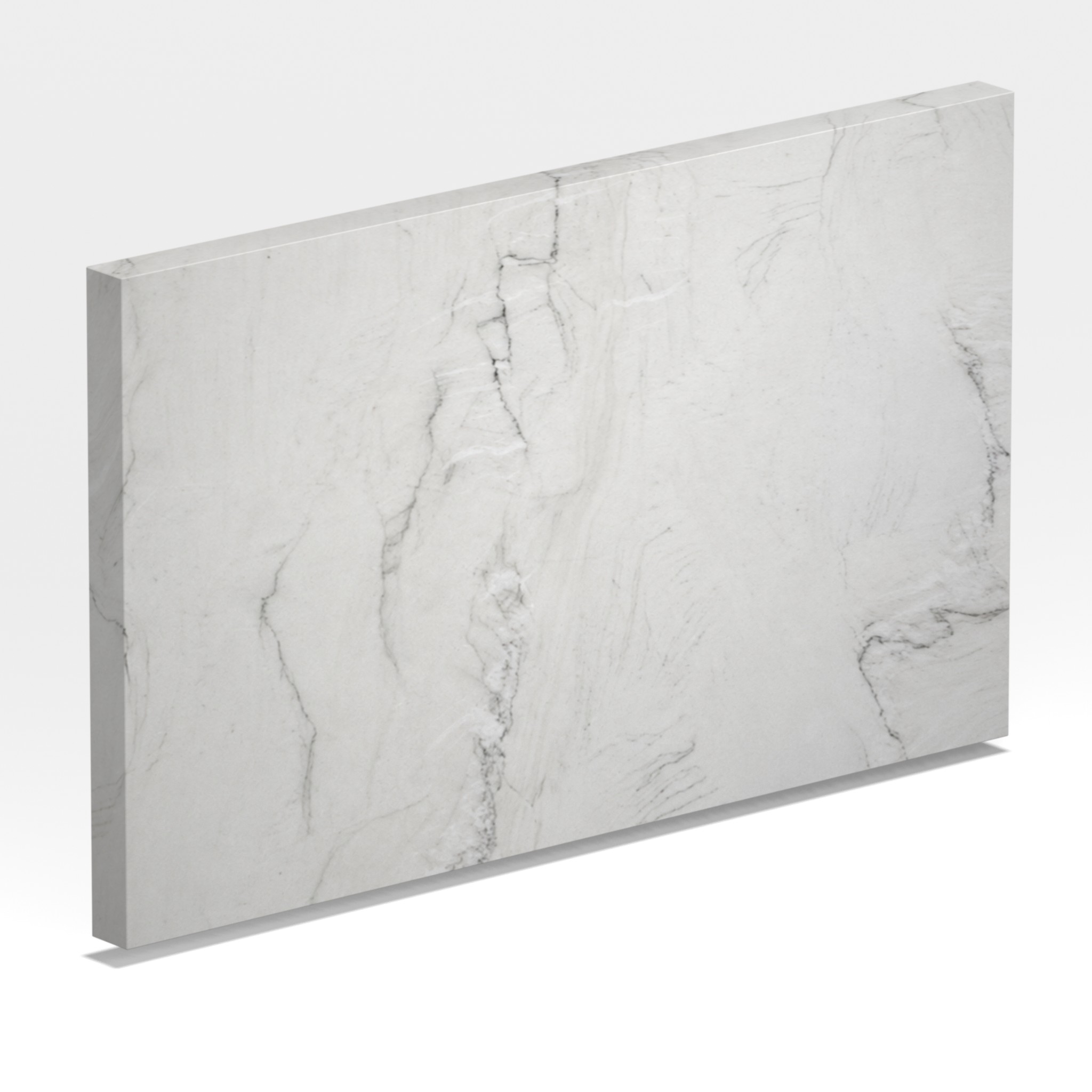Rendu 3D de la tranche du coloris Mont Blanc en Quartzite