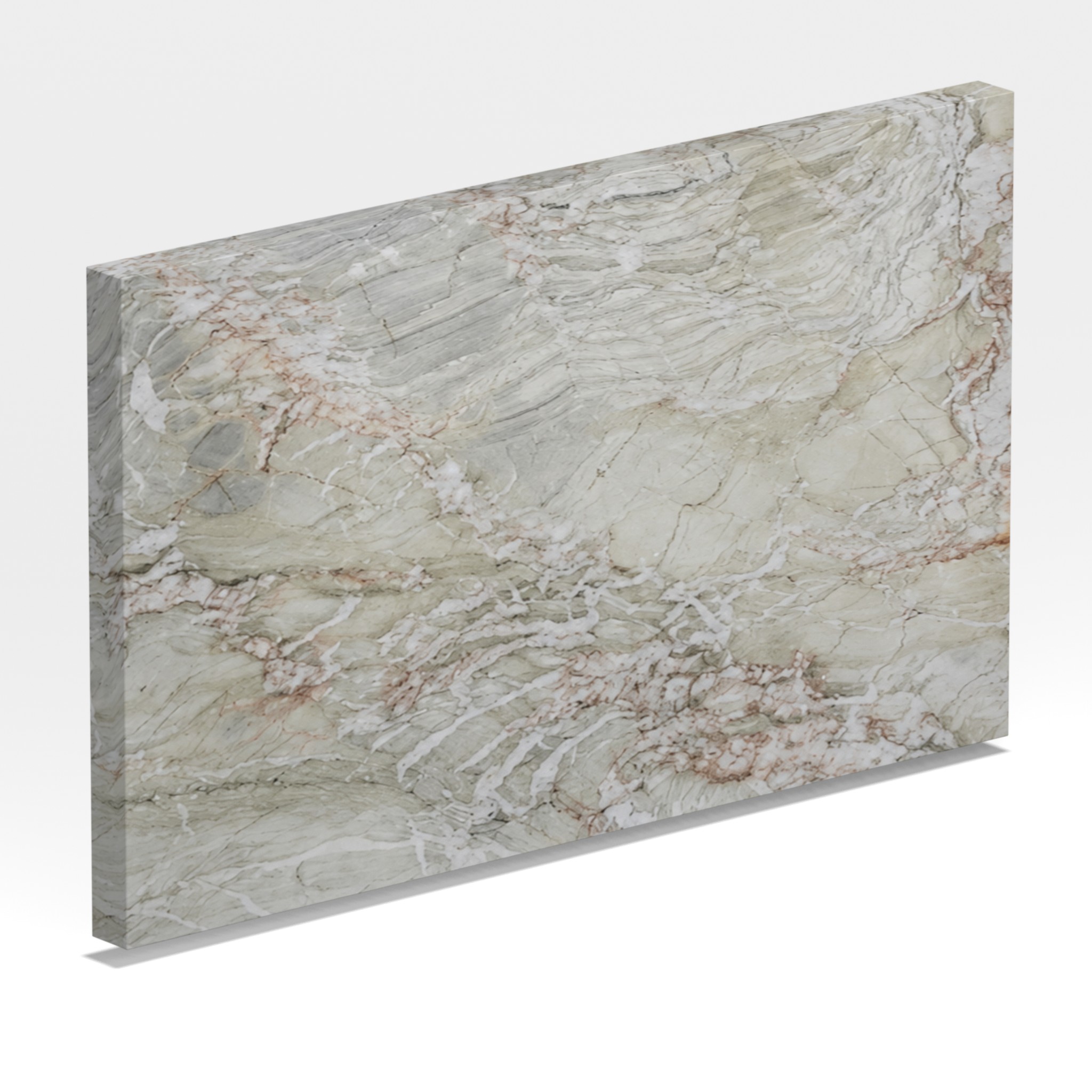 Rendu 3D de la tranche du coloris Picasso en Quartzite
