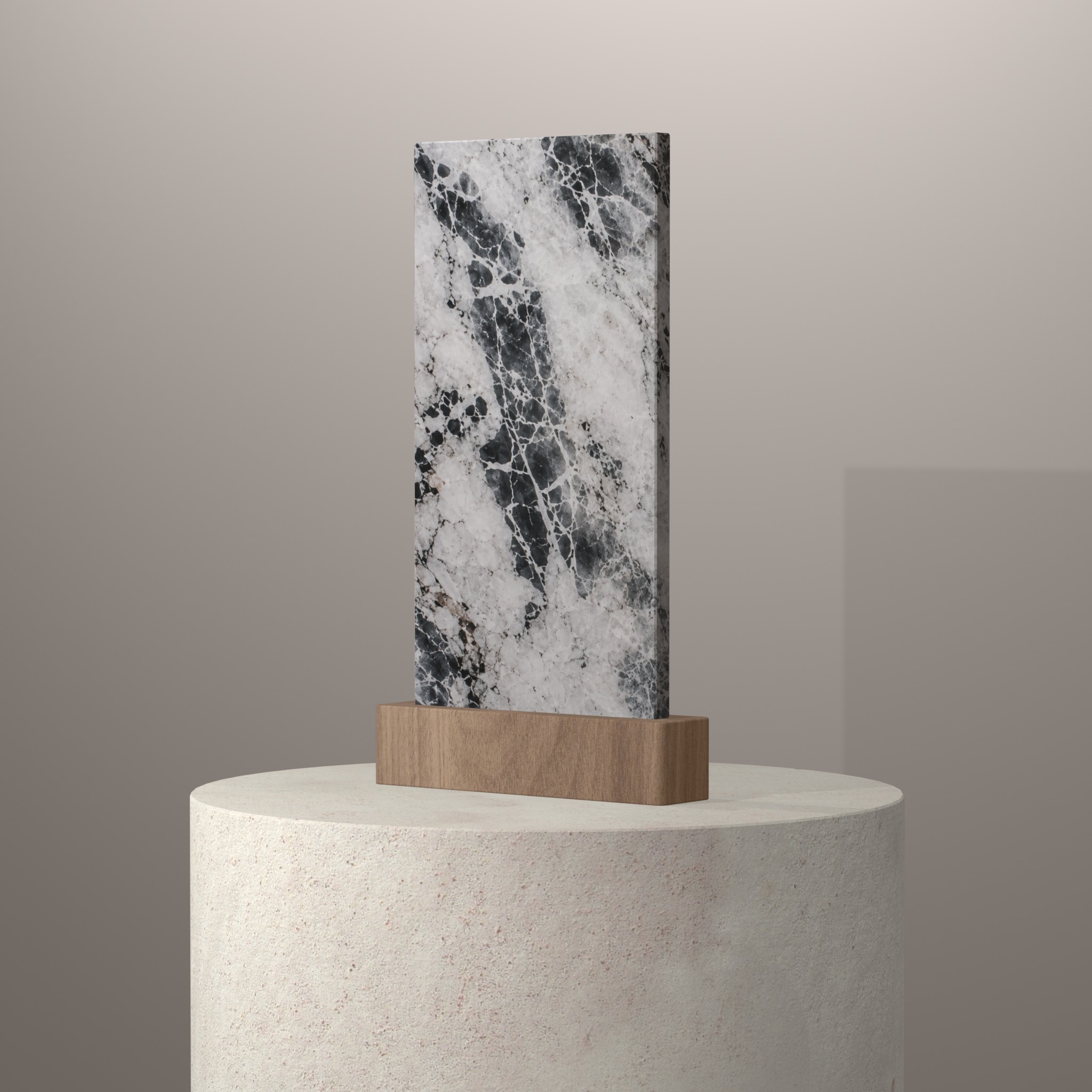 Rendu 3D du coloris Vittara en Quartzite sur piédestal
