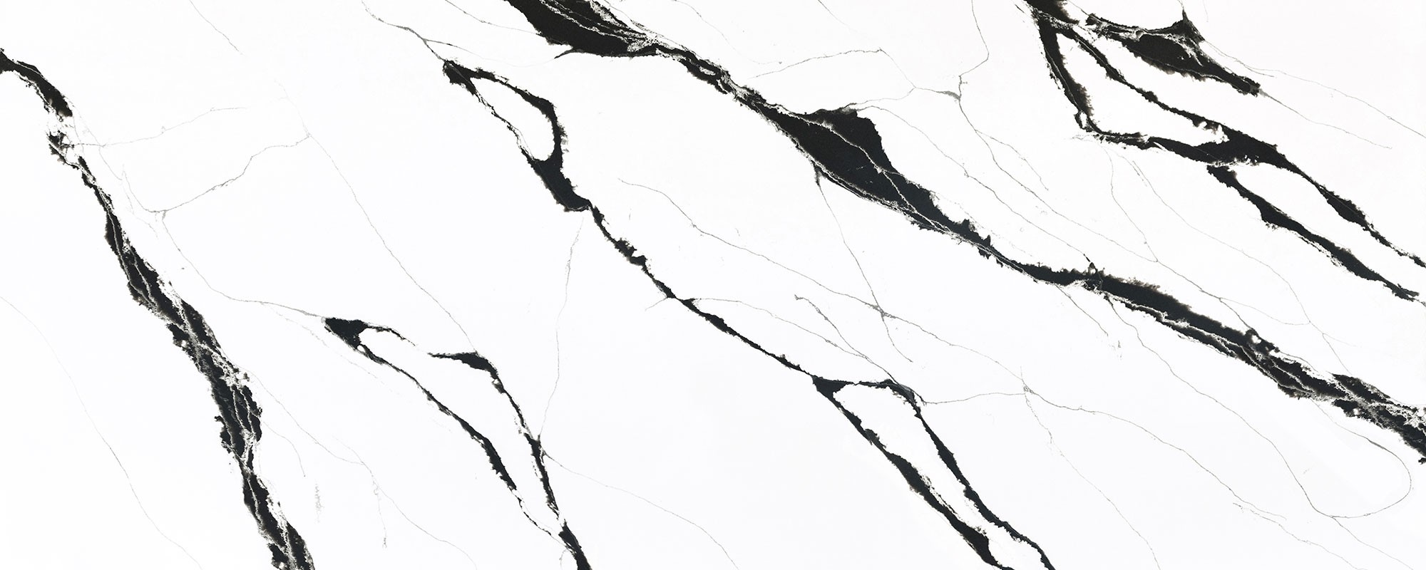Épaisseur et finition de tranche du coloris Unique Calacatta Black en Quartz Compac