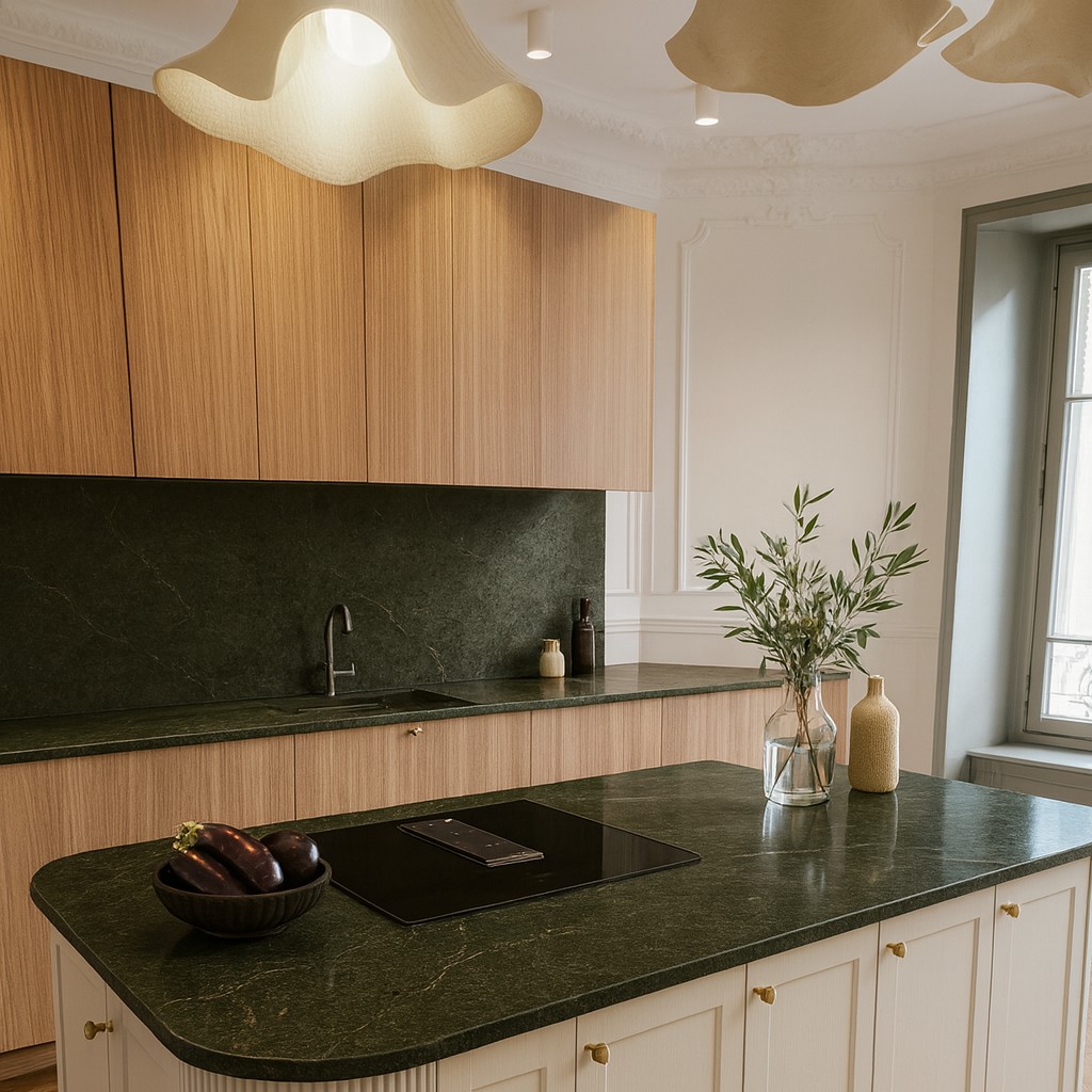 Réalisation n°3 du plan de travail Olivine en Quartz Mstone