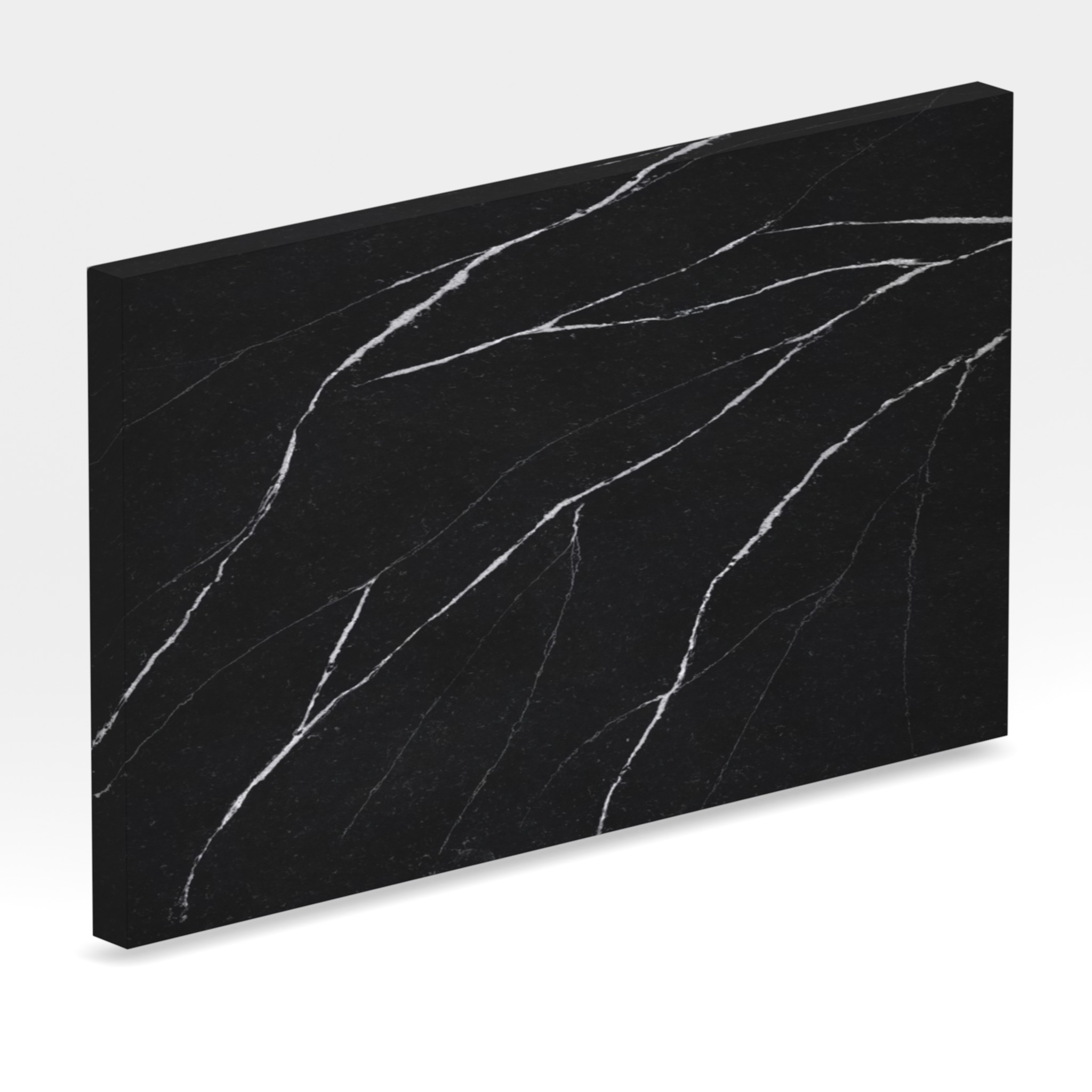 Rendu 3D de la tranche du coloris Eternal Marquina en Quartz Silestone