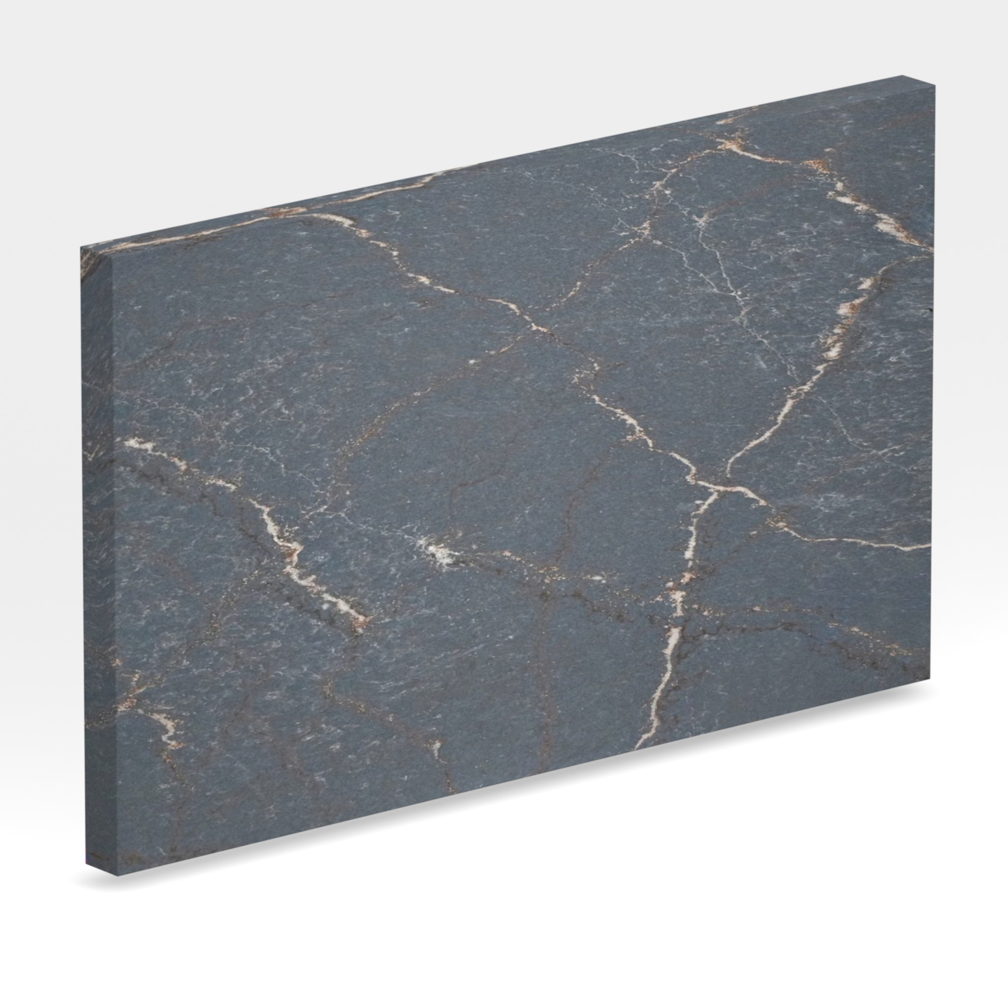 Rendu 3D de la tranche du coloris Parisien Bleu en Quartz Silestone