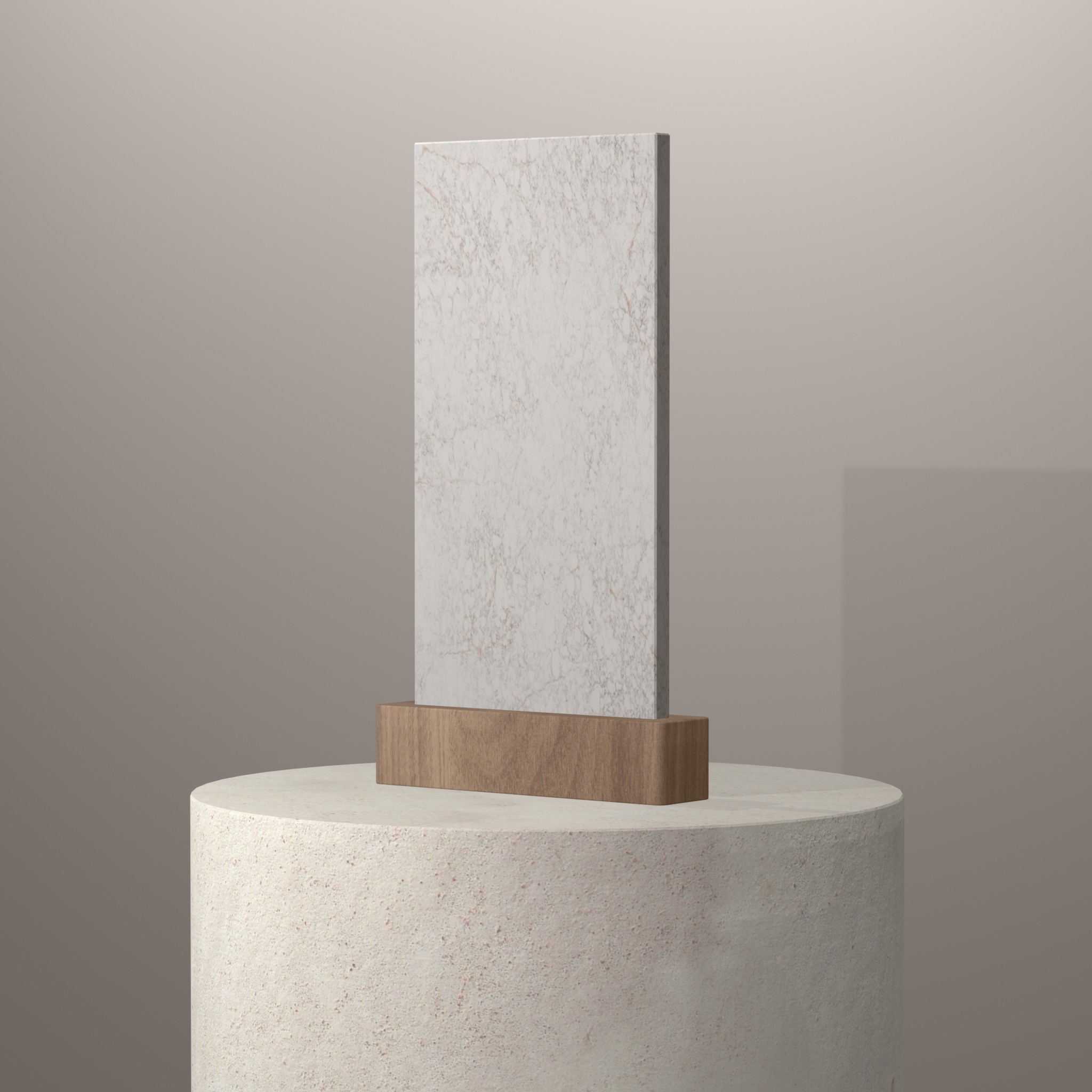 Rendu 3D du coloris Rivière Rose en Quartz Silestone sur piédestal