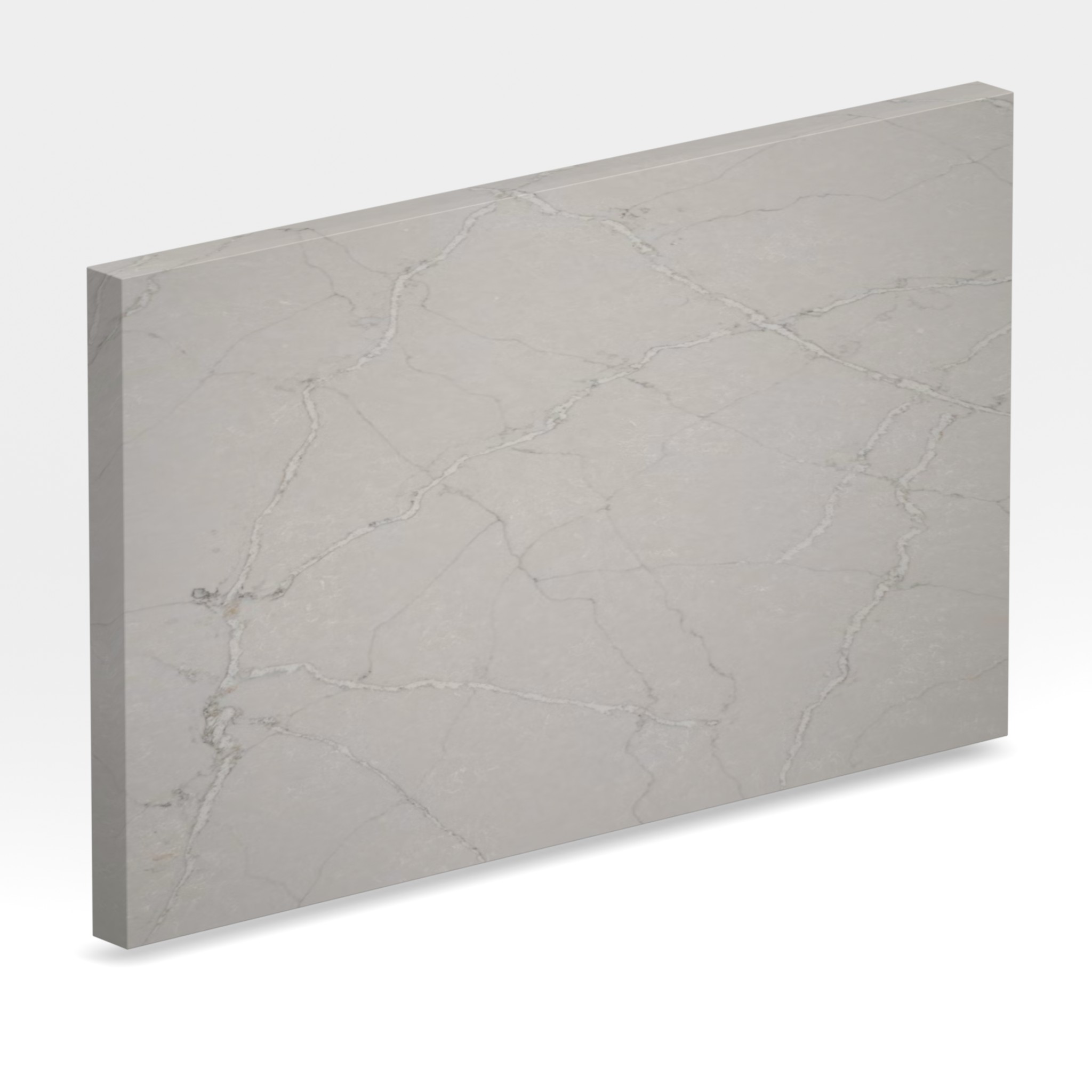 Rendu 3D de la tranche du coloris Victorian Silver en Quartz Silestone