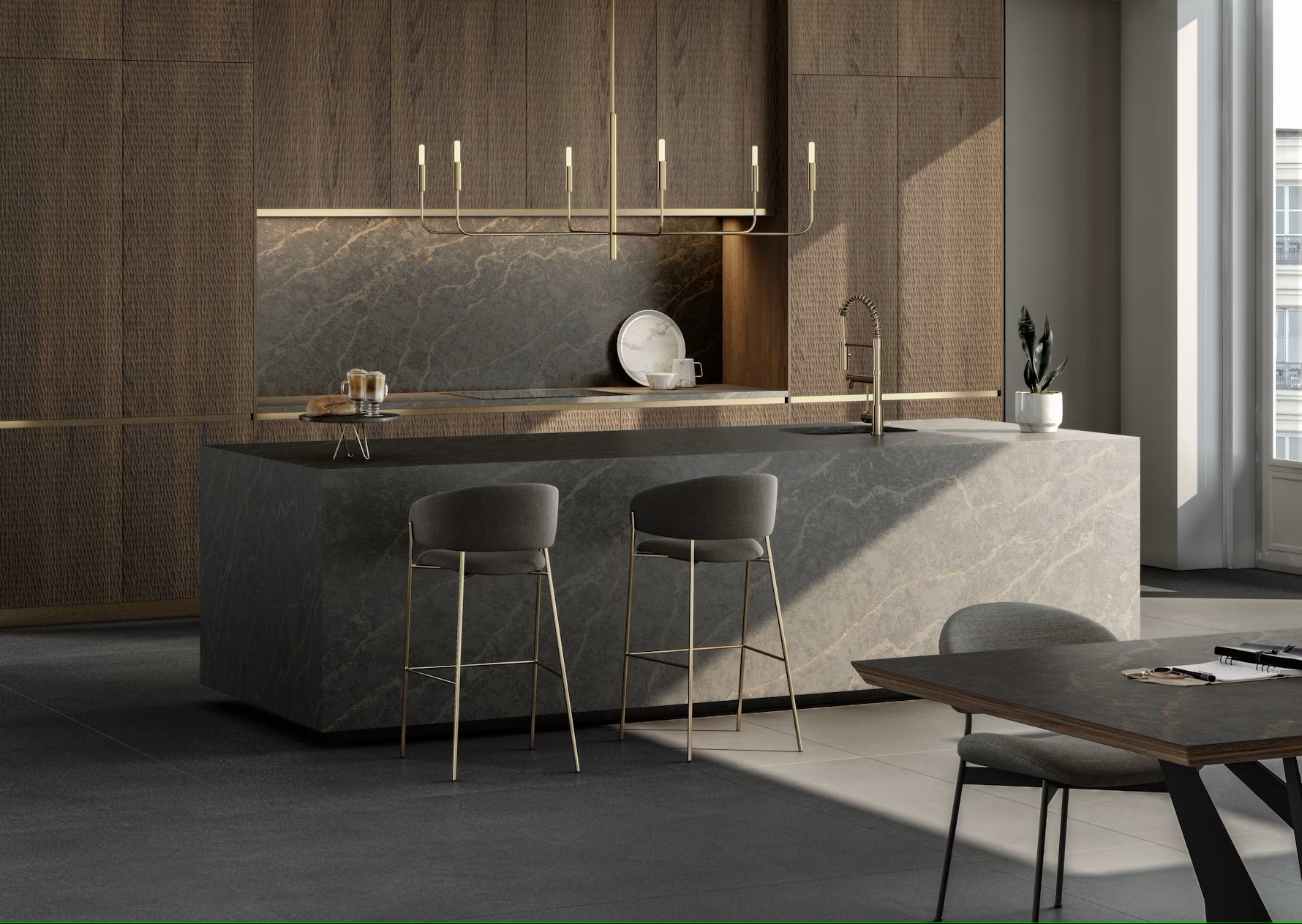 Réalisation n°6 du plan de travail Bohemian Flame en Quartz Silestone