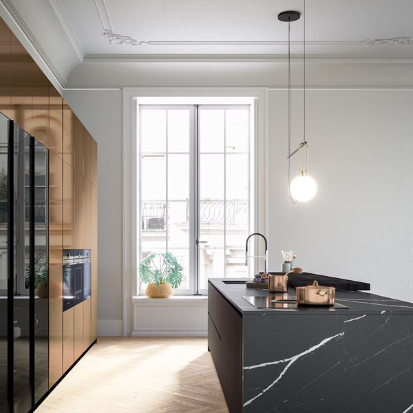 Réalisation n°8 du plan de travail Eternal Marquina en Quartz Silestone