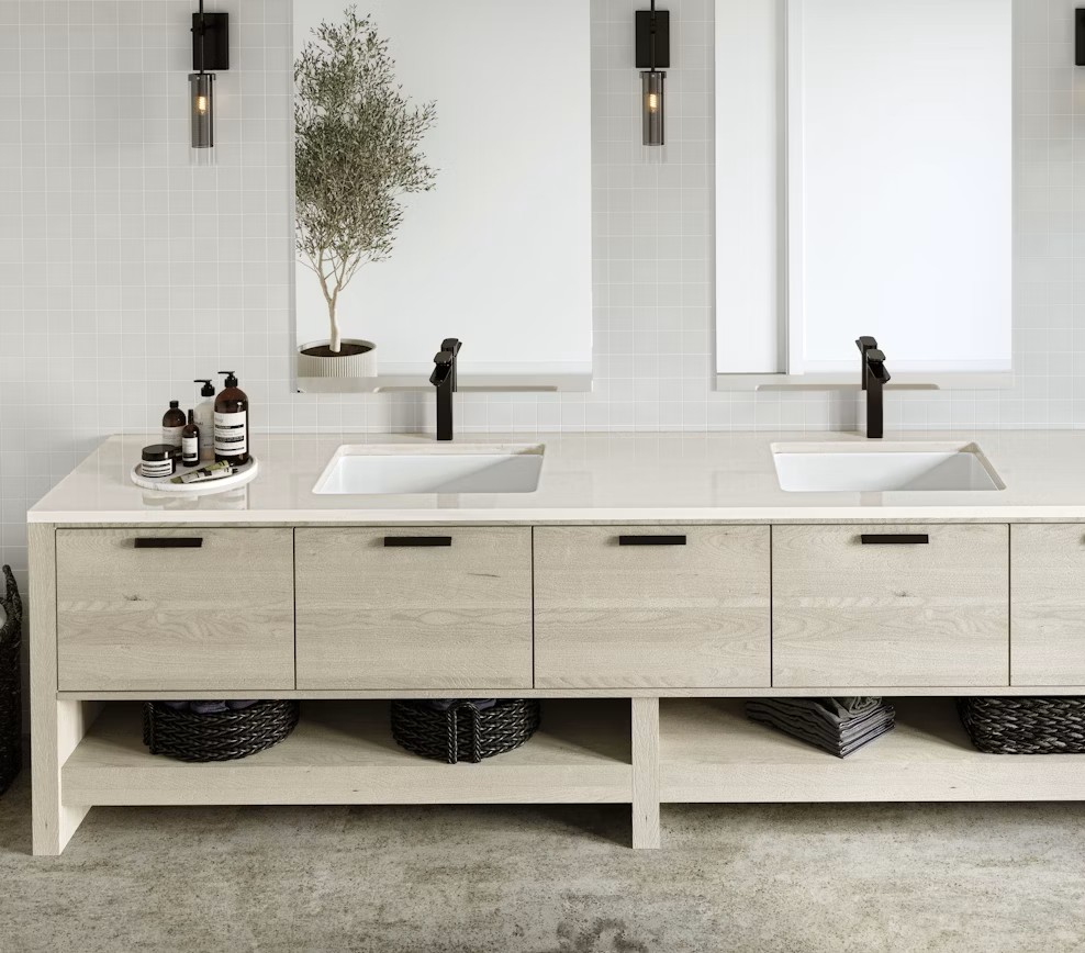 Réalisation n°2 du plan de travail Linen Cream en Quartz Silestone