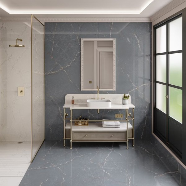 Réalisation n°3 du plan de travail Parisien Bleu en Quartz Silestone