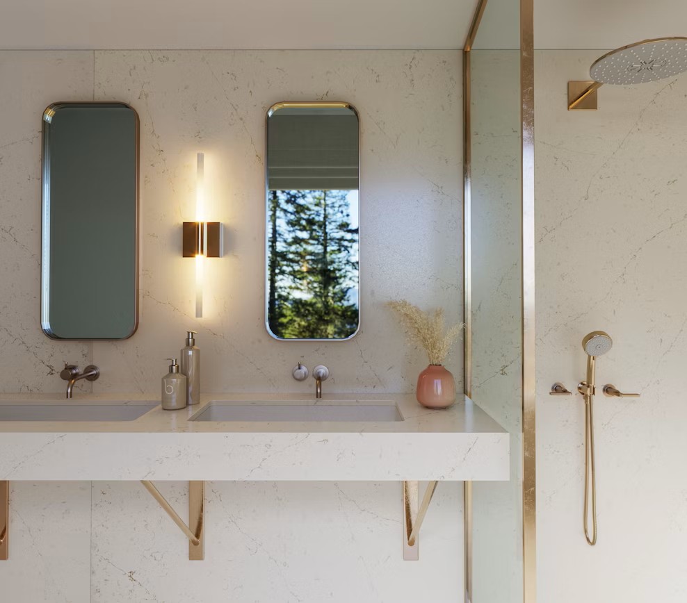 Réalisation n°1 du plan de travail Persian White en Quartz Silestone