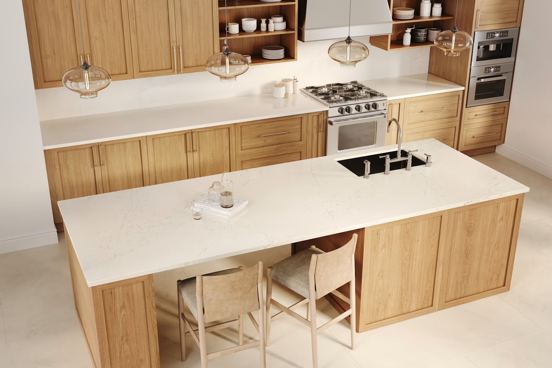 Réalisation n°1 du plan de travail Siberian Frost en Quartz Silestone