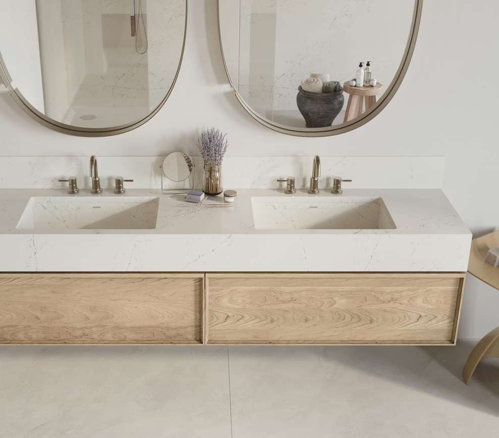 Réalisation n°3 du plan de travail Siberian Frost en Quartz Silestone