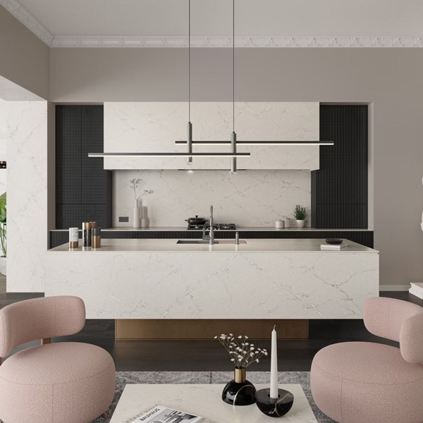 Réalisation n°3 du plan de travail Victorian Silver en Quartz Silestone