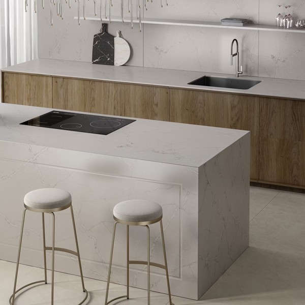 Réalisation n°4 du plan de travail Victorian Silver en Quartz Silestone