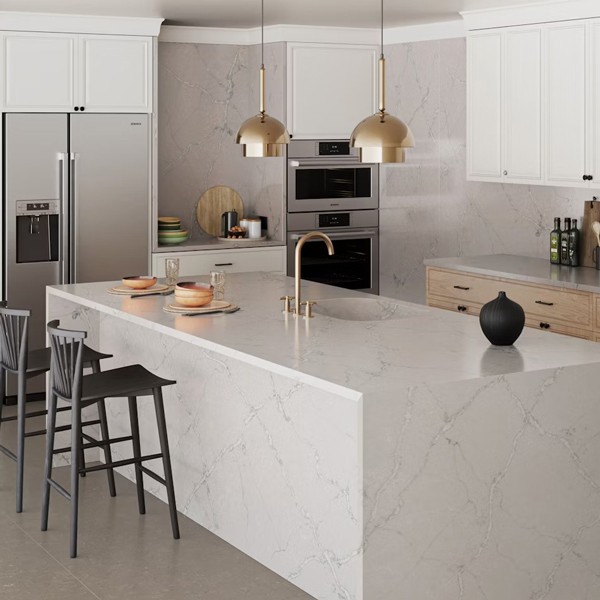 Réalisation n°5 du plan de travail Victorian Silver en Quartz Silestone
