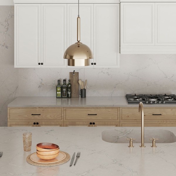 Réalisation n°6 du plan de travail Victorian Silver en Quartz Silestone